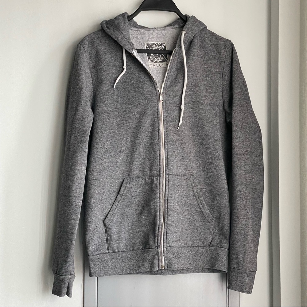 ARITZIA TALULA Gray Zip-Up Hoodie Sweater